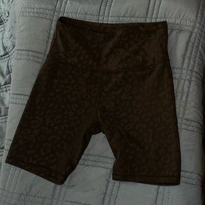 Women's Dark Leopard Print Bike Shorts